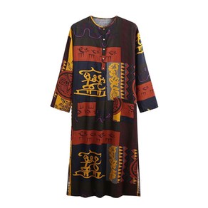 이슬람 로브 남성 민족 인쇄 CAFTAN 중동 중동 jubba thobe 긴 소매 무슬림 의류 느슨한 사우디 아랍 카프탄 드레스