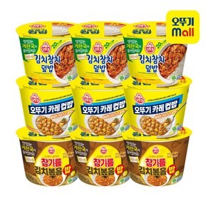 오뚜기 컵밥 김치참치덮밥 3개+카레 3개+참기름김치볶음밥 3개, 1세트, 259g