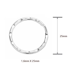 팬던트 악세사리 연결링 (물결형 열쇠고리링 2호) 25mm 원형링 오링 키링 키홀더 연결고리, 1개