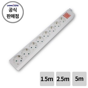 동양전자 국내산 8구 메인스위치 멀티탭 콘센트 (과부하차단), 1개, 1.5m