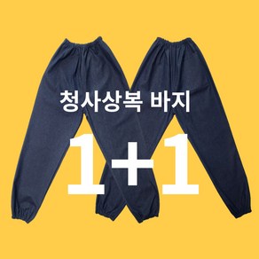 <공구파는언니> 청피스복 청사상복 바지 1+1 (2벌) 면피스복 작업복 도장복하의, 청사상복바지(2벌)XL, 1개, 청지