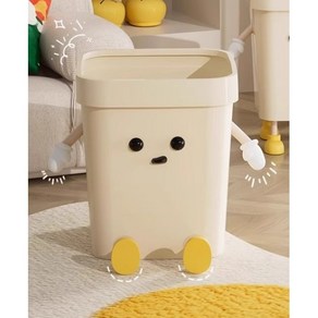 귀여운 캐릭터 쓰레기통 거실 침실 기숙사 주방 화장실 오피스, 크림화이트