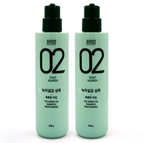 아모스 녹차실감 샴푸 중건성 촉촉한 타입 모이스처 샴푸, 2개, 500ml