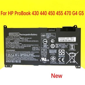 HP PoBook 430 440 450 455 470 G4 G5 HSTNN-PB6W HSTNN-UB7C HSTNN-LB71 노트북 배터리 RR03XL 신제품, 한개옵션0