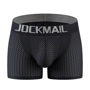 JOCKMAIL 남자 복서 팬티 트렁크 메쉬 통기성 복서 반바지 팬티 3D 바디 셰이퍼 백 더블 이동식 스폰지 패드 팬티 남성용