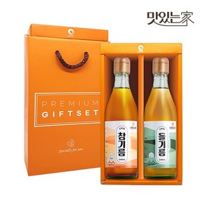 대현상회 저온압착 참기름 350ml + 들기름 350ml 선물세트, 1세트