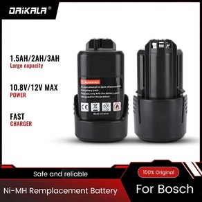 보쉬 3000mAh 10.8V 2607336014 12V 배터리 BAT412 도구 BAT414 BAT412A 리튬 D-70745GOP 배터리 BAT411 충전식 이온, 3)3000mAh, 1개