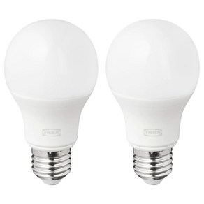 IKEA 이케아 RYET 뤼에트 LED 전구 2개세트 E26 600루멘 구형 오팔화이트색상 804.267.73 인테리어조명, 색상, 2개