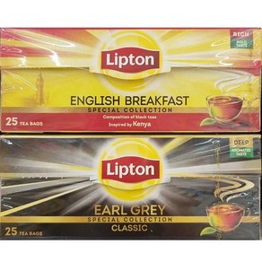 Lipton 립톤 홍차 (1.잉글리쉬 브렉퍼스트 2.얼그레이 / 2종 택1) 25T, 2개, 25개입, 2g