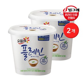 빙그레 요플레 플레인 화이트 900g 2개 / 설탕무첨가 요거트