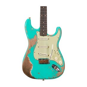 Platinum Fender Custom Shop LimitedEdition 60 DualMag II Stratocaster Super Heavy Relic Rosewood Fingerboard Electric Guitar Aged Sea Foam Green