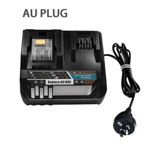 DC18RE 리튬 배터리 이중 슬롯 충전기 Makita 마키타 마끼다 18V 14.4V 12V 이온 BL1830 BL1016, [04] AU Plug, 1개, 04 AU Plug