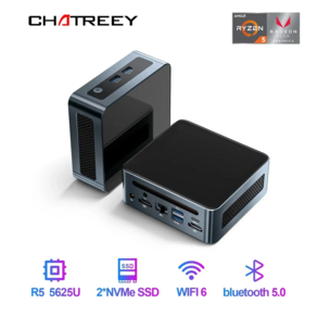 Chateey 미니 PC AN2P R5 5625U 게이밍 데스크탑 NVME SSD WIFI6 2x HD Windows 11 Po, WIN11 Po, 3550H, 0.01GB, 0.01GB