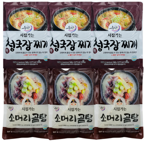 시집가는농산 청국장찌개 350g x3개 소머리곰탕 600g x3개 즉석국 즉석탕, 3개