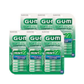 GUM 검 치간칫솔 코스트코 소프트픽 컴포트플렉스 민트형 80개입, 6개, 1개입