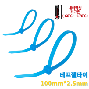 자이안트록 테프젤 타이 100mm x 2.5 mm 100개입 내열 내화학성 고온 저온 사용, 100개