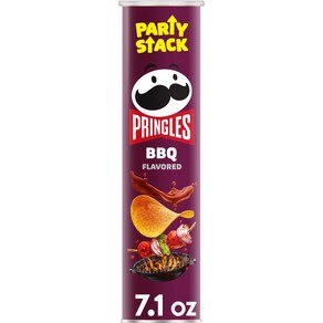 Pingles Potato Cisps Chips Lunch Snacks On-The 프링글스 감자 크리스프 칩 점심 간식 이동식 간식 파티 스택 BBQ 7.1oz, 1개, 201g