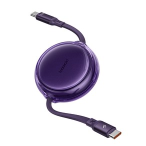 Toocki 툭키 PD100W C타입 릴케이블 고속충전케이블 개페 신축식 최신형, 퍼플, 1개, 95cm
