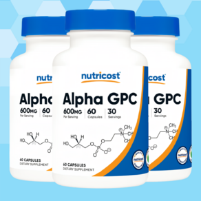 뉴트리코스트 지피씨 알파 GPC 600mg, 3개, 60정, 60정