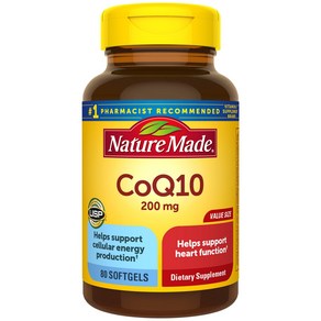 Natue Made CoQ10 200mg Dietay Supplement fo He Natue Made CoQ10 200mg 심장 건강 지원을 위한 식이 보충제 소프트, 80정, 1개