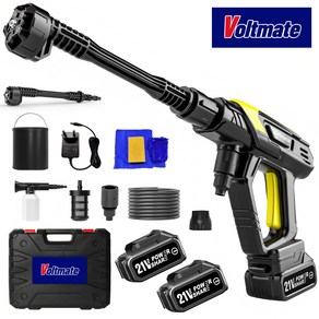 [국내발송] VoltMate 독일의 과학 기술 AI 무선 고압세척기 고압세차기 휴대용 세차기 6 in 1 다목적 초고압 물총 4000mAh 듀얼 배터리 세트, 1개