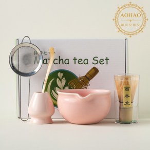 AOHAO 연한 색 차선 5PCS 세트 MATCHA WHISK, 1세트, 핑크