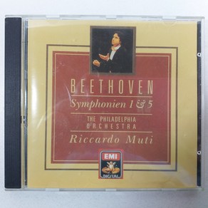 (중고CD) BEETHOVEN/ 베토벤 제5번 운명교향곡 & 제1번 교향곡/ 필라델피아 관현악단/ 지휘 리카르도 무티/ 음반 새것 MINT