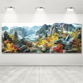 보석십자수 고려미술_3D 금강산도(80x30cm) 대형작품 고려미술 80x30 나무 꽃 산 단풍, 제이에스컴퍼니쿠팡 본상품선택, 1개