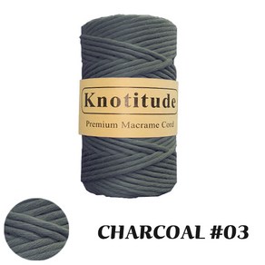 노티튜드 순면 컬러 푼사 4mm 마크라메실 90야드, 27 CHARCOAL, 1개