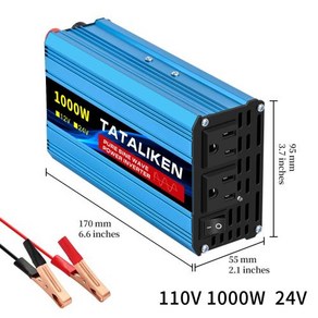 차량용 인버터 12V24V110V AC 순정현 전력 16000W 4000W 60HZ 변류기 자동차 부품 태양열 밴드 LED 및 US 소켓, 24V 110V 1000W 60HZ, 1개