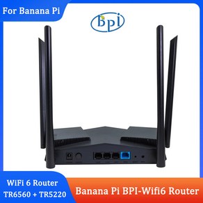 Banana Pi BPI-WiFi 6 라우터 Wifi SoC 듀얼 코어 ARM Cotec A9 통합 5GE 파이 MAC 보드 케이스 OpenWRT 포함 TR6560 + TR, EU, 1개