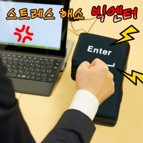 분노조절 엔터 쿠션 USB 킹받는 재밌는 사무실 친구 선물, ENTER 쿠션