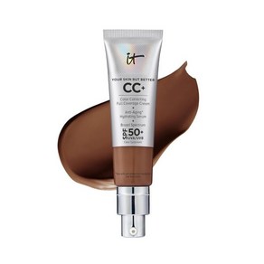 IT Cosmetics CC+ 크림 컬러 코렉팅 풀커버 파운데이션, 26W Deep Honey (deep complexio