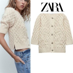 자라 가을 니트 가디건 귀여운 반팔 ZARA