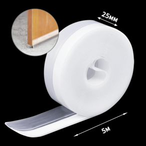 실리콘 방풍 차단 문풍지 테이프 폭 25mm x 길이 5M, 3개