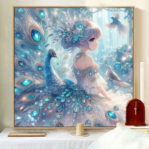 뭉시크 보석십자수 패브릭형 diy 여신 보석 공작, 48*48cm, 1개