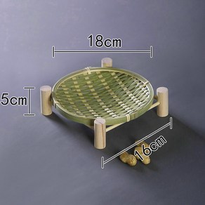 친환경 대나무 채반 소쿠리 거치대 세트 튀김 간식 바구니 수공예 원형 사각 대바구니, 1.소형 채반 거치대, 1개