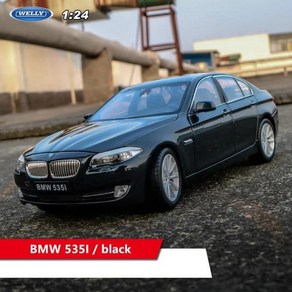 bmw다이캐스트 프라모델 미니카 전시용 WELLY 1:24 블랙 자동차 합금 모델 시뮬레이션 장식 컬렉션 선물 놀, 06 BMW 535i, 1개