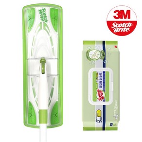 3M 스카치브라이트 막대걸레 대형+basic 물걸레청소포 대형 30매+훅걸이1p, 1세트