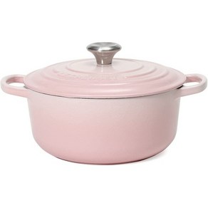 일본직발송 4. 르쿠르제 르쿠르제 (LE CREUSET) 양손 냄비 코콧 론드 21177 20CM 쉘 핑크 777 (노브 실버, One Size, One Colo