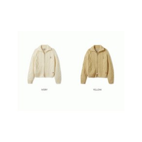 후아유 여성 스티브 아란 케이블 집업 가디건 Aran Cable Zip-up Cardigan WHCKE4V21F