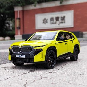 BMW XM SUV 미니카 1/24 자동차 다이캐스트 모형, 옐로, 1개