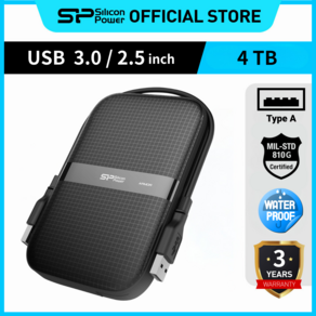 실리콘파워 USB 3.2 Gen 1 Portable Hard Drive 외장하드 ARMOR A60