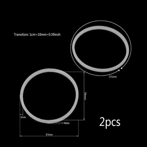 2pcs 8.3cm 고무 O 믹서기 주스를위한 씰 링 부분, 하얀색