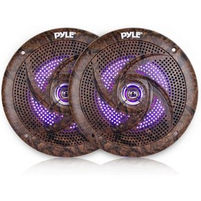 마린 스피커 캠핑카 선박 보트 Pyle 6.5인치 LED 조명 240와트 전력 및 로우 프로파일 디자인이 내장된 2방향 IP44 방수 내후성 실외 오디오 스테레오 사운드 시스템, 마린 스피커 캠핑카 선박 보트 Pyle 6.5인치 LE, 1개