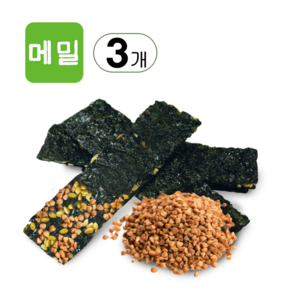 김 스낵 메밀맛 부각 바삭한 저지방 국내산 영양 건강 간식 견과류 30g, 3개