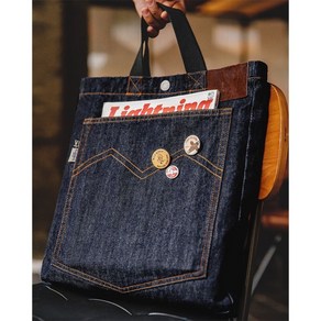 남성 빈티지 데님 숄더 크로스백 타닌 자수 대용량 토트백 Denim Tote TW2307264