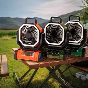 캠핑선풍기 무선선풍기 LED 리모컨 다기능 충전식, 1개, 1. 다크 오렌지 10000mAh