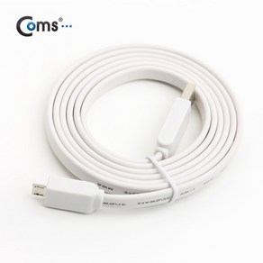 Coms USB2.0 마이크로5핀 평면 케이블 1M/NA239/Mico5P 충전+데이터 전송/플랫(FLAT) 타입, 1개