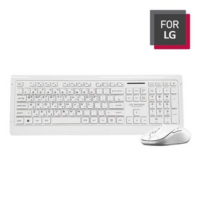 Fo LG 무선키보드마우스세트 MKS-8000 (키스킨포함), White, 화이트